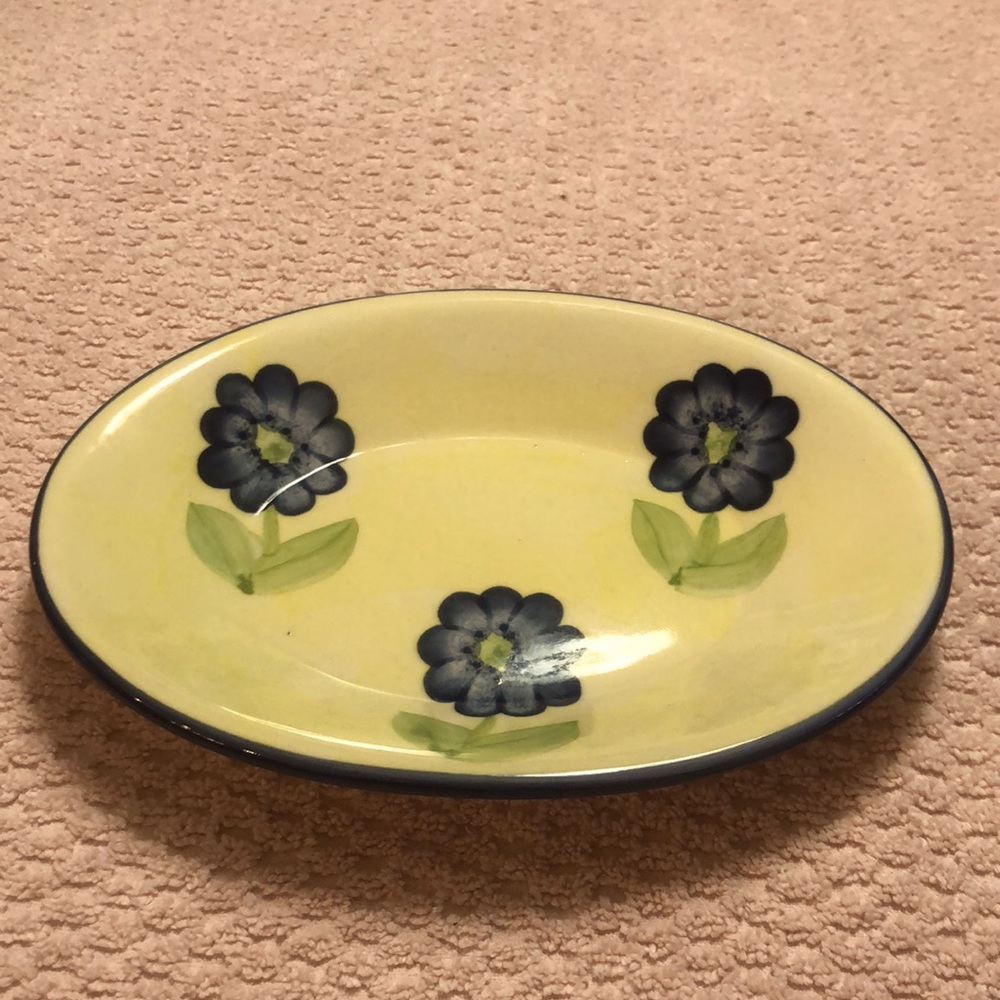 Classic Ceramics Califorina Pantry Yellow with Blue Flowers Mini Platter